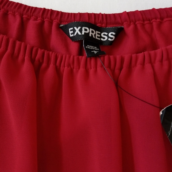 Express Red Flowy Crop Top Blouse. Juniors Small. - Picture 2 of 11